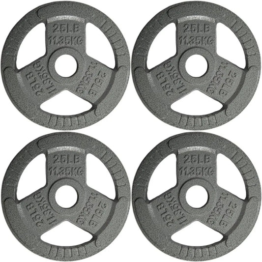 Tri-Grip Handles Cast Iron Weight Plates 2Inch Weight Plates for Weight Lifting with Smooth and Durable Finish Suitable