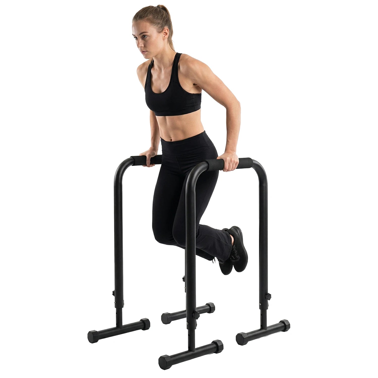 Adjustable Dip Bars with 3 Level Height 32 to 36 inch, 440 lbs Steel Parallel Push Up Stand, for Home Gym Strength Training