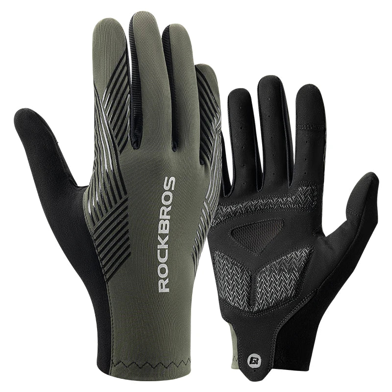 ROCKBROS Cycling Gloves Spring Summer Breathable MTB Road Bike Non-slip Gloves Touch Screen Full Finger Motorcycle Riding Gloves