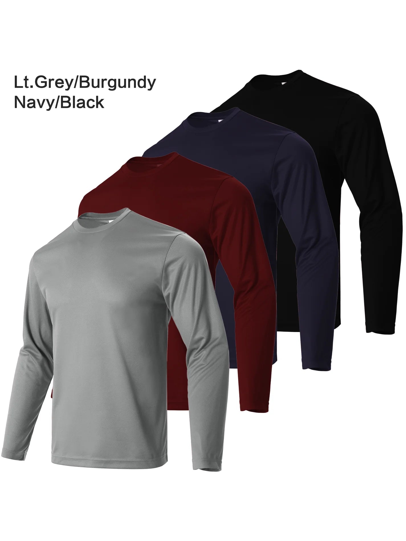 Men's Quick Dry Long Sleeve Sport T-Shirt Set (4-Pack)