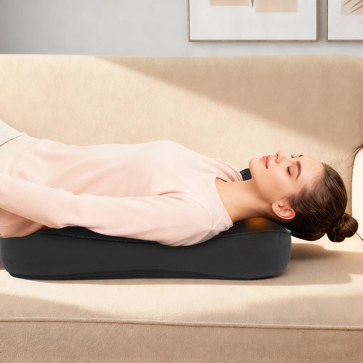 36W Electric Heated Back Massager | 3-Level Neck, Shoulder & Waist Relief