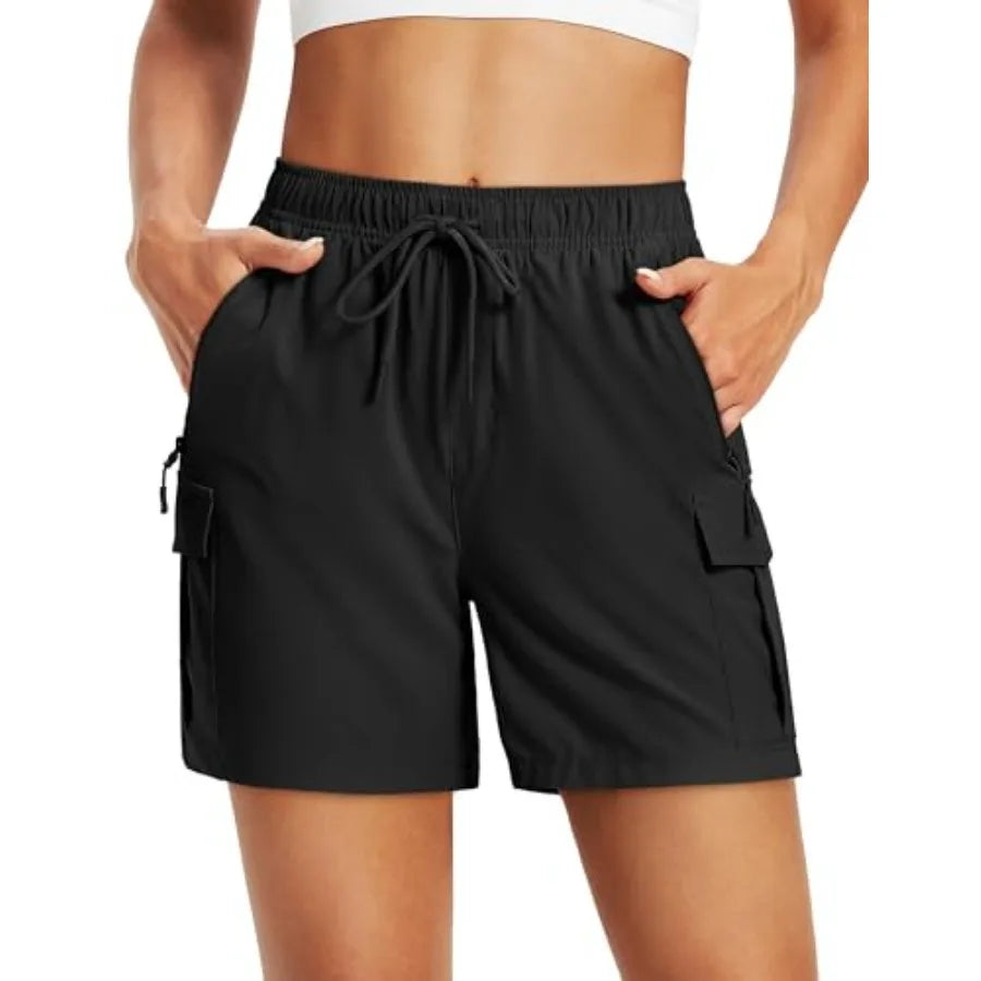 MAGCOMSEN Women's 5'' Hiking Cargo Shorts UPF 50 Quick Dry Lightweight