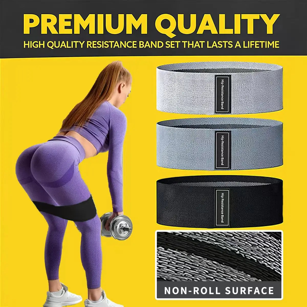 1/3pcs Elastic Resistance Band Legs and Hip Training, Comes with Storage Bag