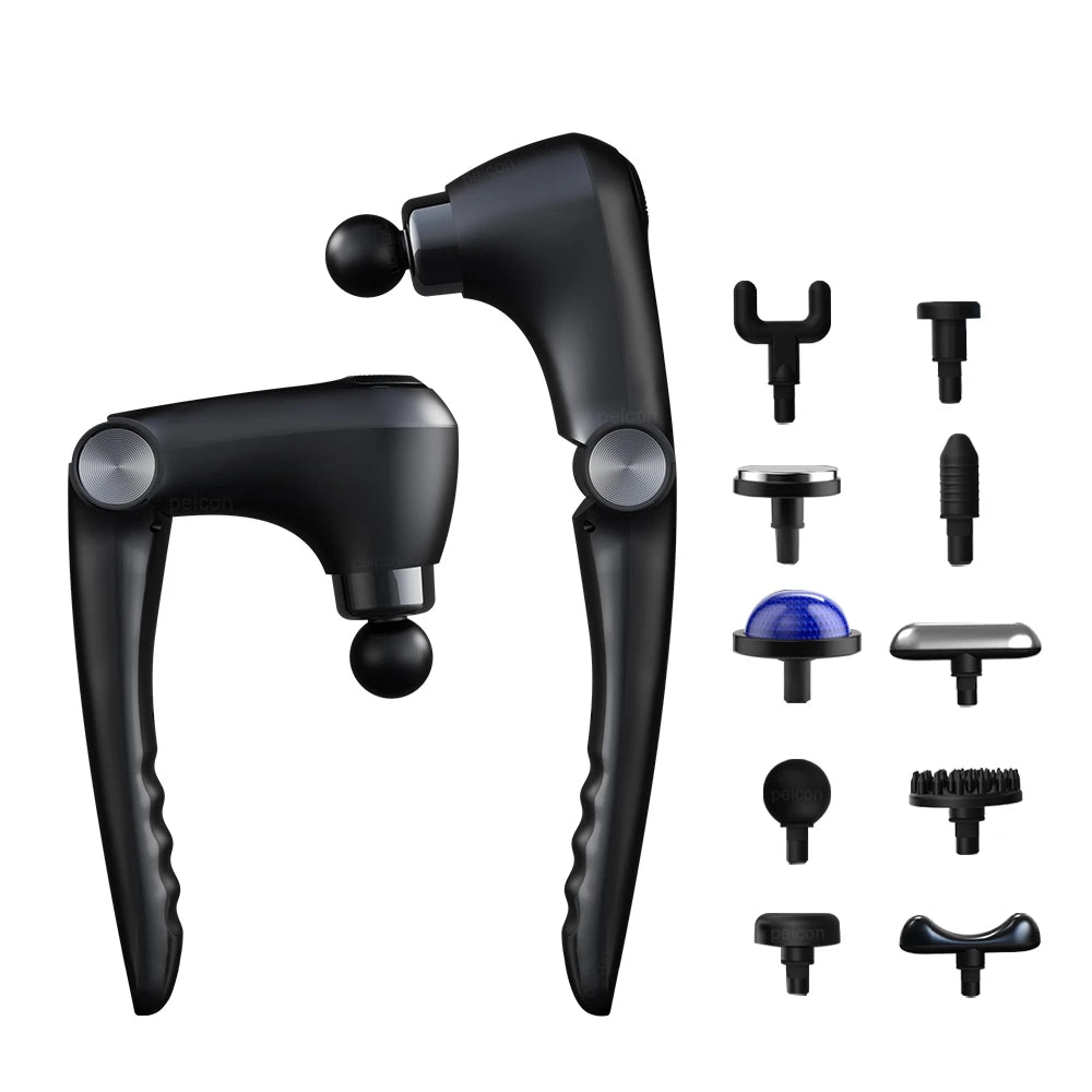 Adjustable Long-Handle Massage Gun | 9 Speeds & Hot/Cold Heads