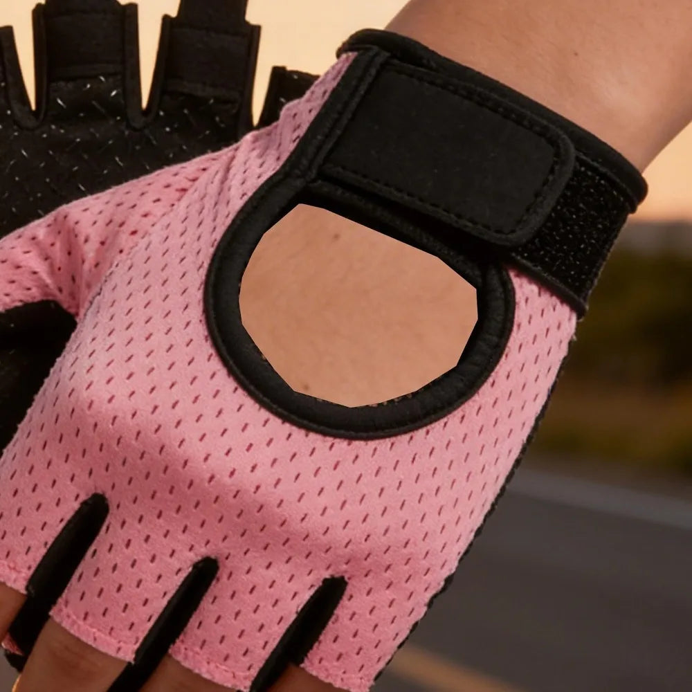 Anti Slip Fingerless Workout Gloves for Women Non Slip Gym Training Gloves with Premium Grip Padded Palm for Weight Lifting Cycling