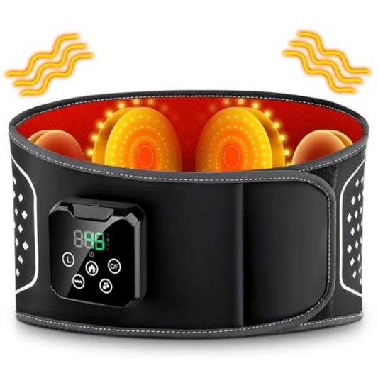 Cordless Electric Heating Pad with Massage for Lower Back Relief: 3 Vibration Modes 4 Adjustable Heating Levels 4000mAh Recharg