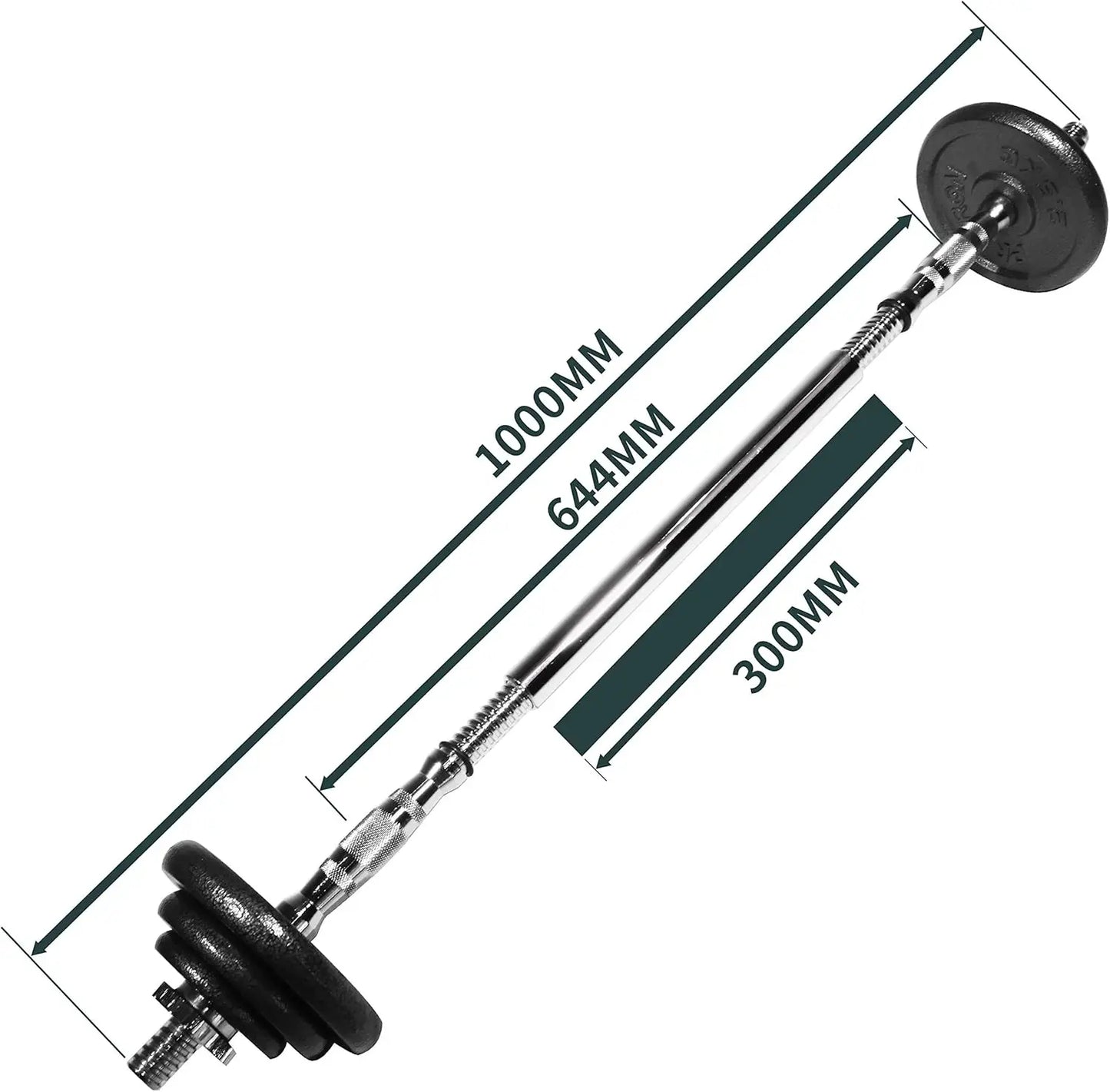 44Lbs Cast Iron Adjustable Dumbbell Set Hand Weight with Solid Dumbbell Handles Changed into Barbell Handily Great for Bodybuild