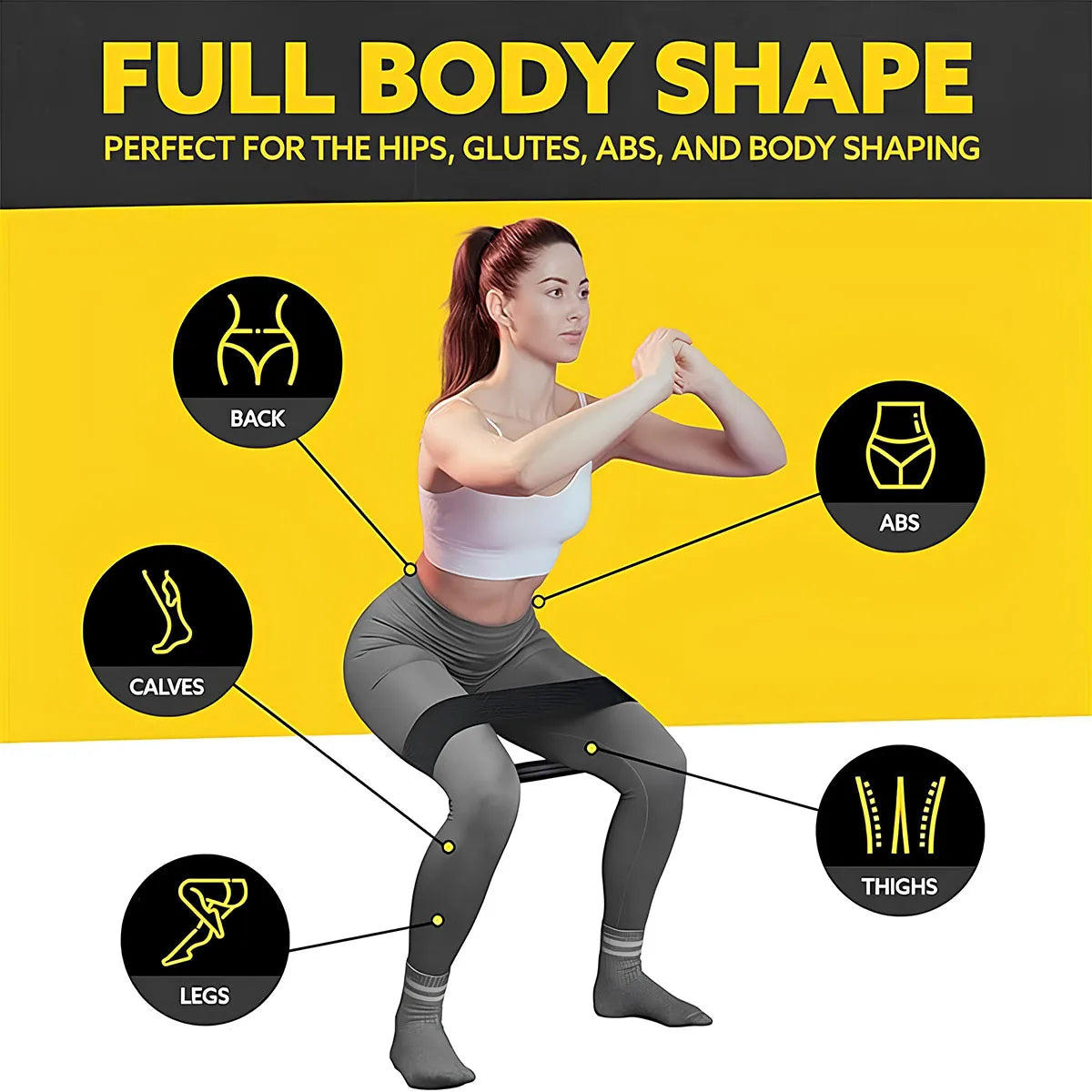 1/3pcs Elastic Resistance Band Legs and Hip Training, Comes with Storage Bag