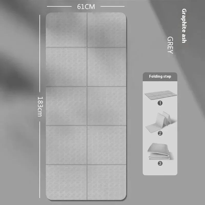 8mm Thick Foldable Yoga Mat Eco Friendly Tpe Folding Travel Fitness Exercise Double Sided Non-Slip for Pilates & Floor Workouts