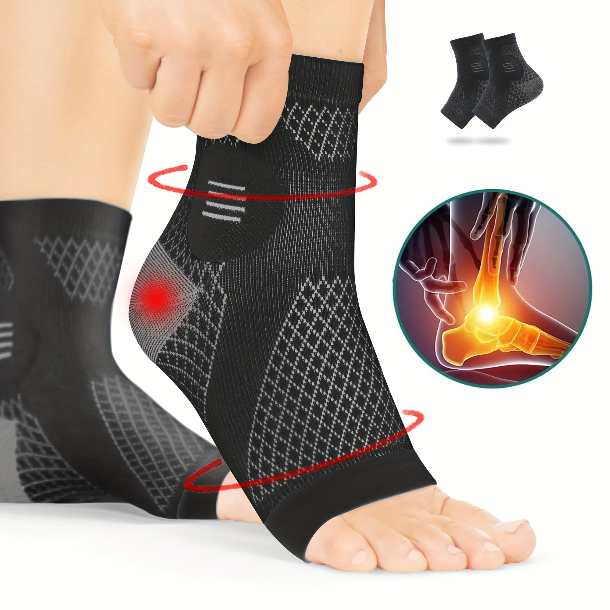 Compression Socks with Arch Support | Open-Toe Neuropathy Foot Sleeves – Wellness-Whirl