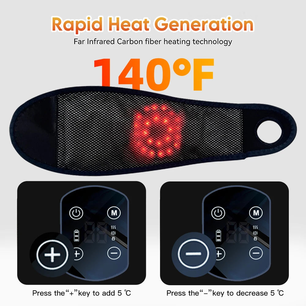 Wireless Electric Heating Wrist Massager 5 Levels Hot Compress 3 Levels Vibration Hand Massage Wrist Guard Band Support Belt
