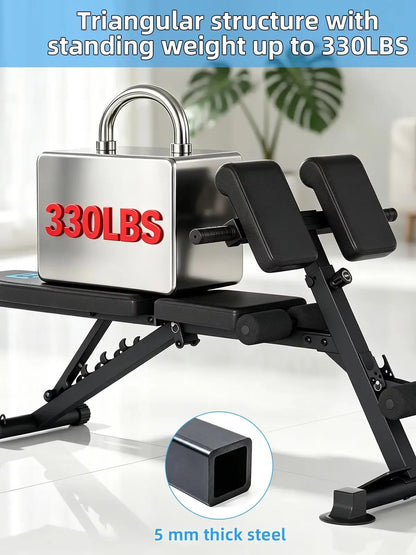 Multifunctional Adjustable Roman Chair with Resistance Bands