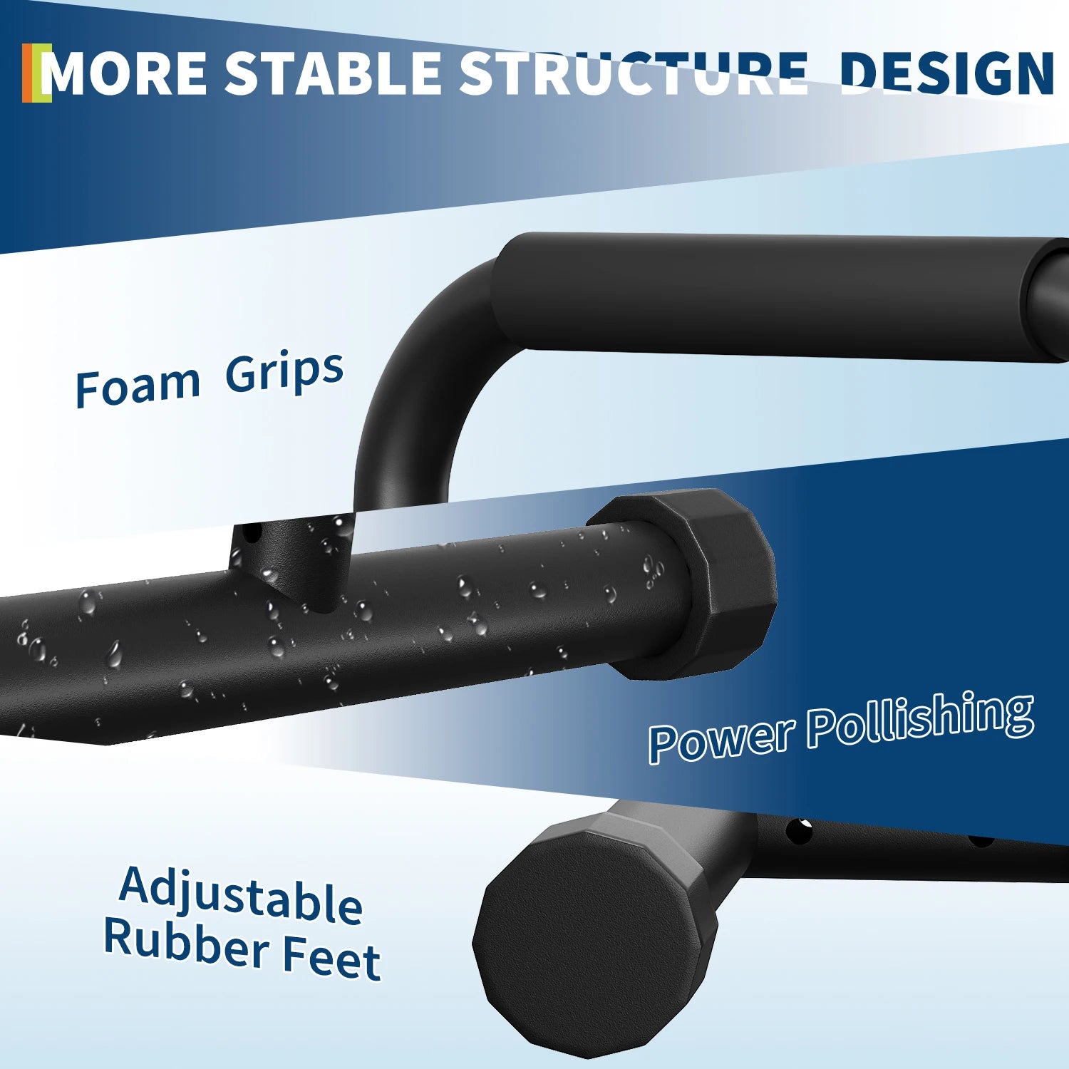 Adjustable Dip Bars with 3 Level Height 32 to 36 inch, 440 lbs Steel Parallel Push Up Stand, for Home Gym Strength Training
