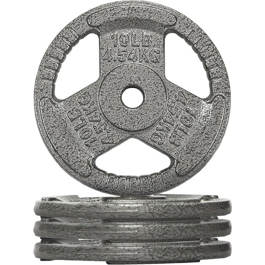 Cast Iron 1-Inch Standard Weight Plate for Strength Training & Weightlifting,10LB (Set of 4)