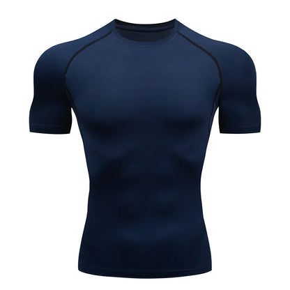 Men's Short Sleeve Compression Running T-Shirt | Gym & Athletic Fitness Tee – Wellness-Whirl