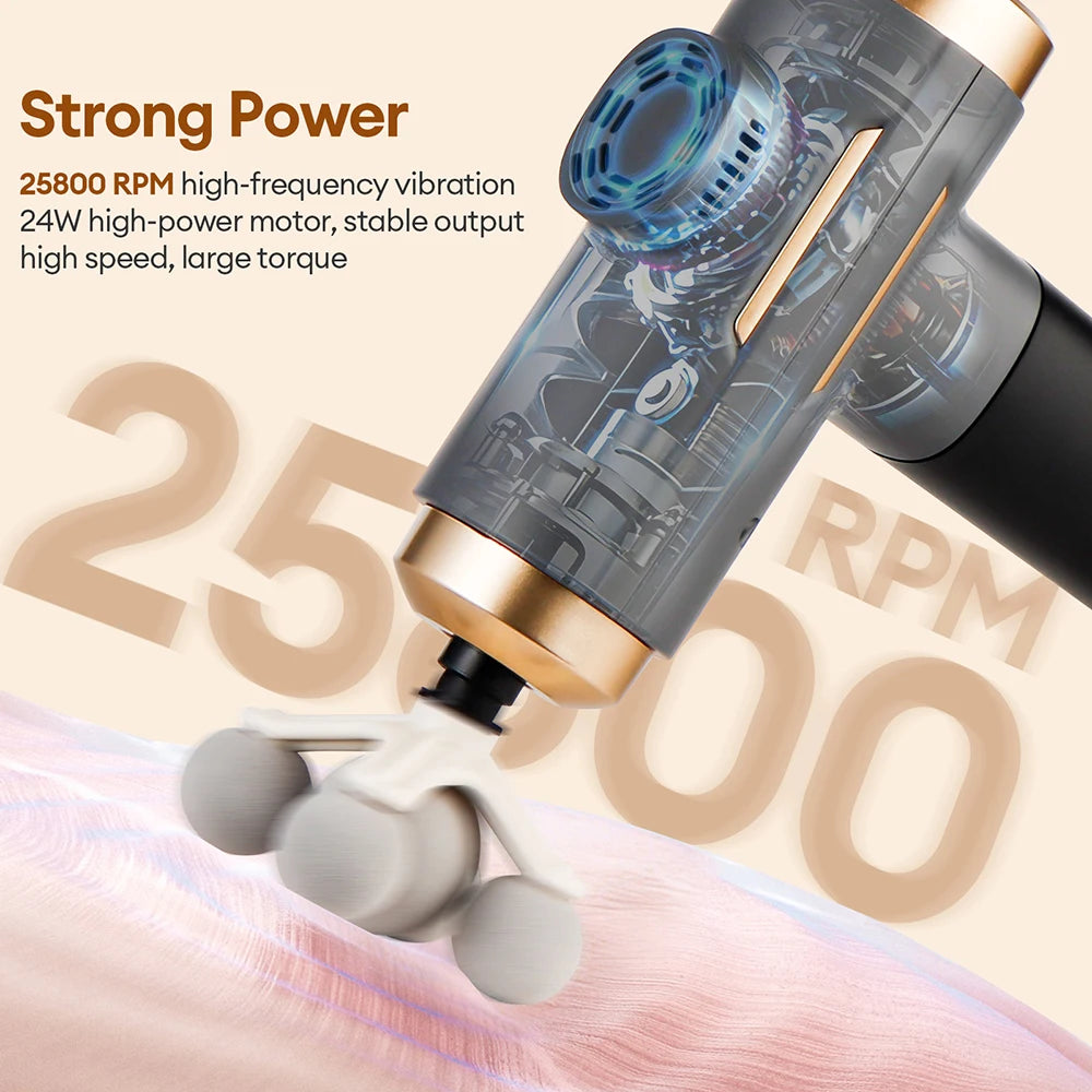 11-IN-1 Electric Massage Gun 99 Level Powerful Fascia Gun High-Frequency Vibration