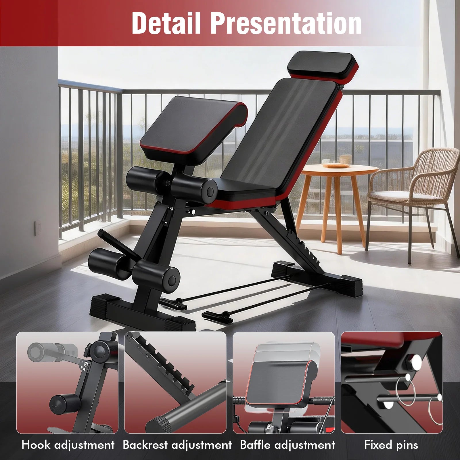 7-Level Foldable Weight Bench | Adjustable Incline Dumbbell Bench – Wellness-Whirl