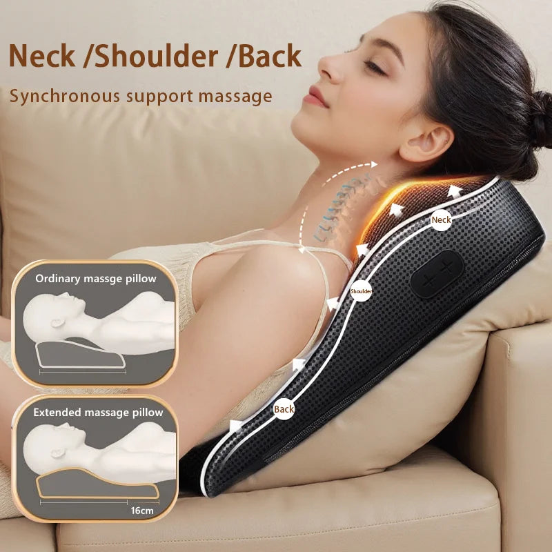 Direct Electric Shiatsu Head, Neck, Cervical Body, Massager Car Back Pillow with Heating Vibrating Massage