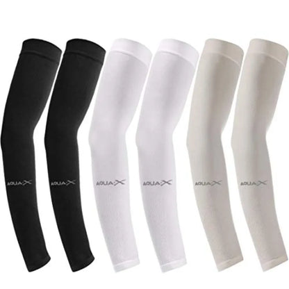 Stretch Arm Sleeves with Thumb Holes | 3-Pair Cycling Set