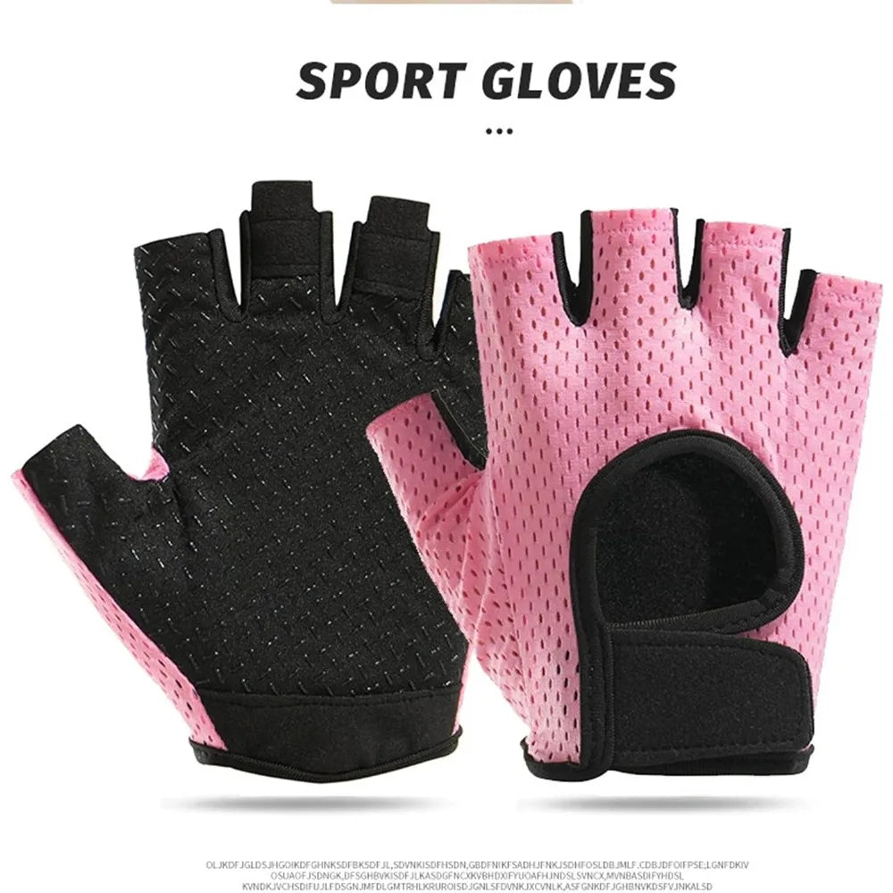Anti Slip Fingerless Workout Gloves for Women Non Slip Gym Training Gloves with Premium Grip Padded Palm for Weight Lifting Cycling
