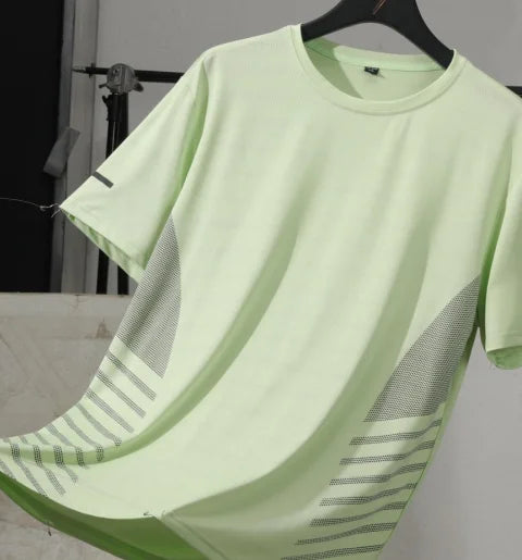 Men's Ice Silk Quick-Dry Running T-Shirt | Reflective Breathable Fitness Tee – Wellness-Whirl