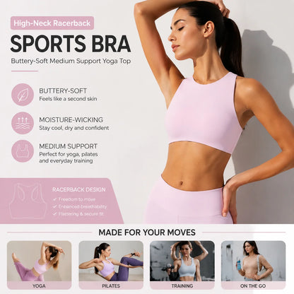 Luxury 2-in-1 Yoga Tank Top with Built-In Bra | Women's Seamless Workout Vest