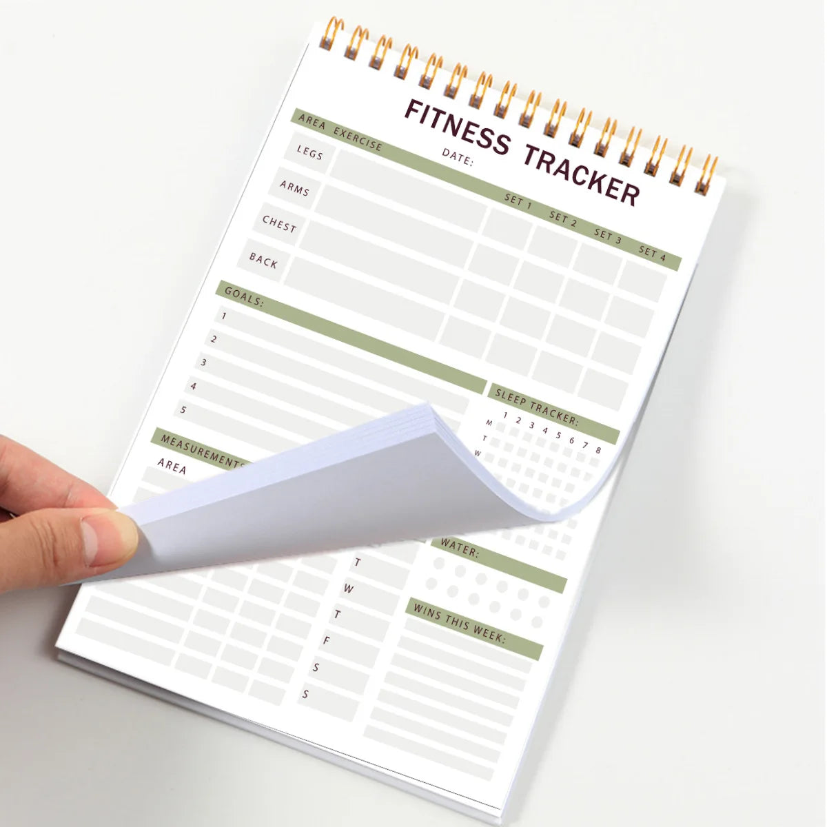 1pcs Fitness Planner Amazon Exercise Self Punch Card English Physical Activity Record Notebook