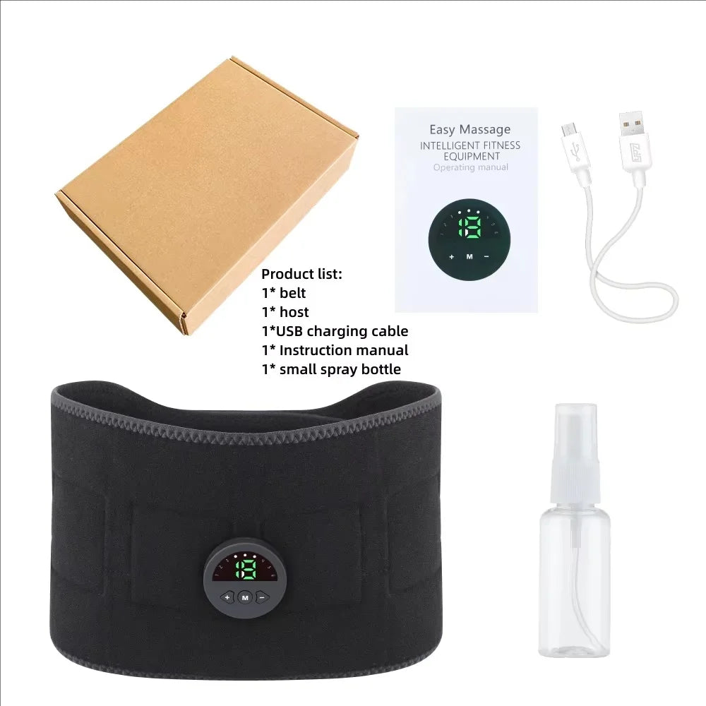 EMS Abdominal Muscle Trainer Belt | 6 Modes USB Rechargeable ABS Training – Wellness-Whirl