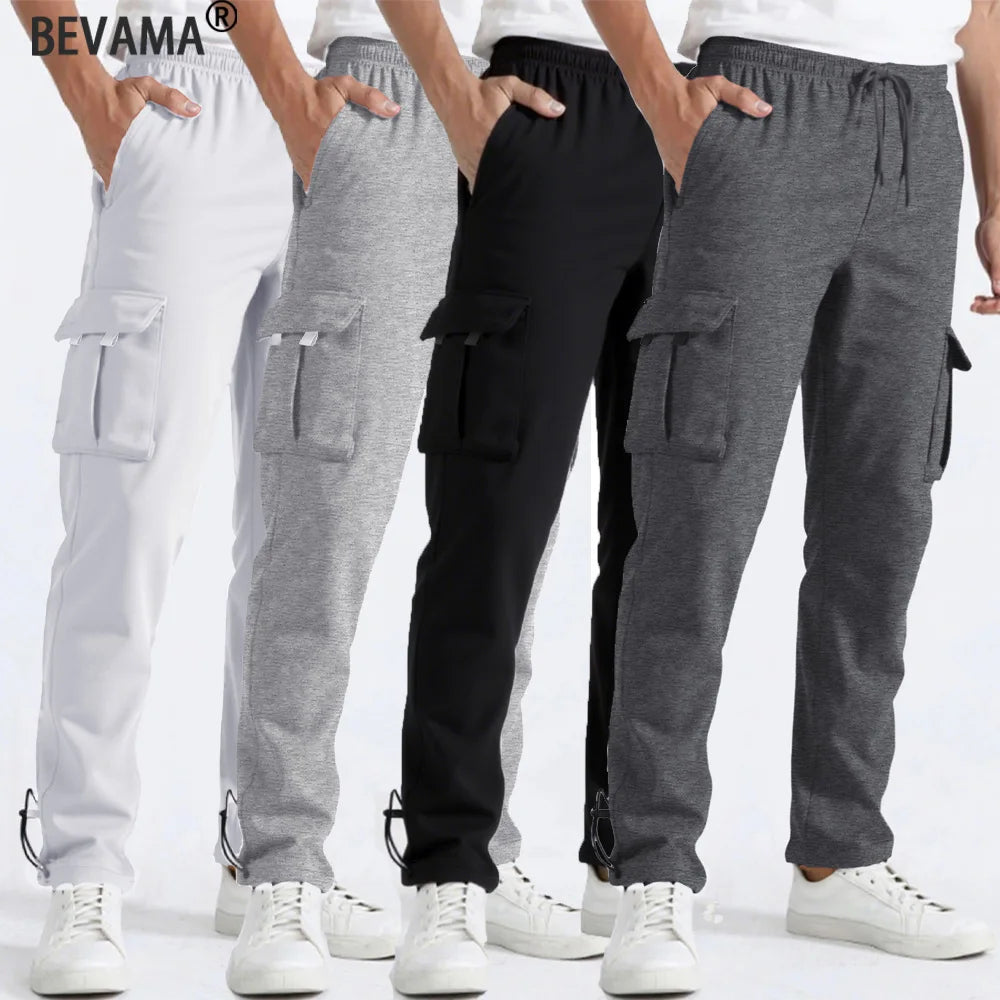 Men's Straight Fit Jogger Sweatpants | Loose Oversized Multi-Pocket – Wellness-Whirl