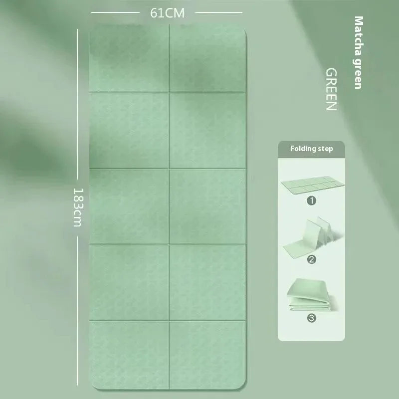 8mm Thick Foldable Yoga Mat Eco Friendly Tpe Folding Travel Fitness Exercise Double Sided Non-Slip for Pilates & Floor Workouts