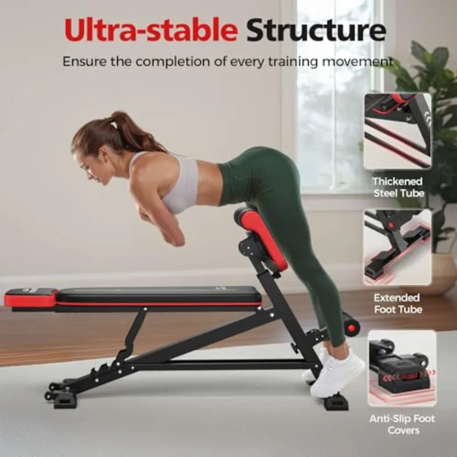 4-in-1 Roman Chair & Adjustable Weight Bench | Full Body Home Gym – Wellness-Whirl