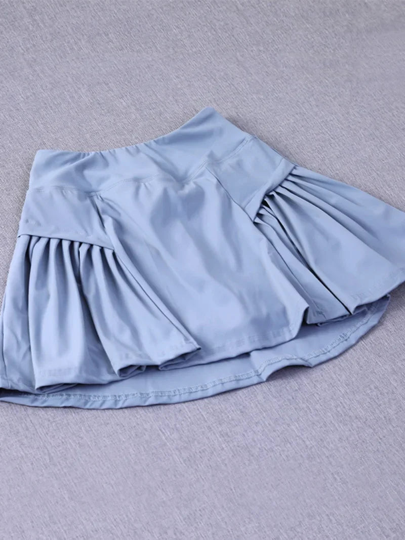 2025 new Exercise Loose Comfortable Quick Dry Running Fitness Double Layers Frills Pleated Golf Tennis Skirts