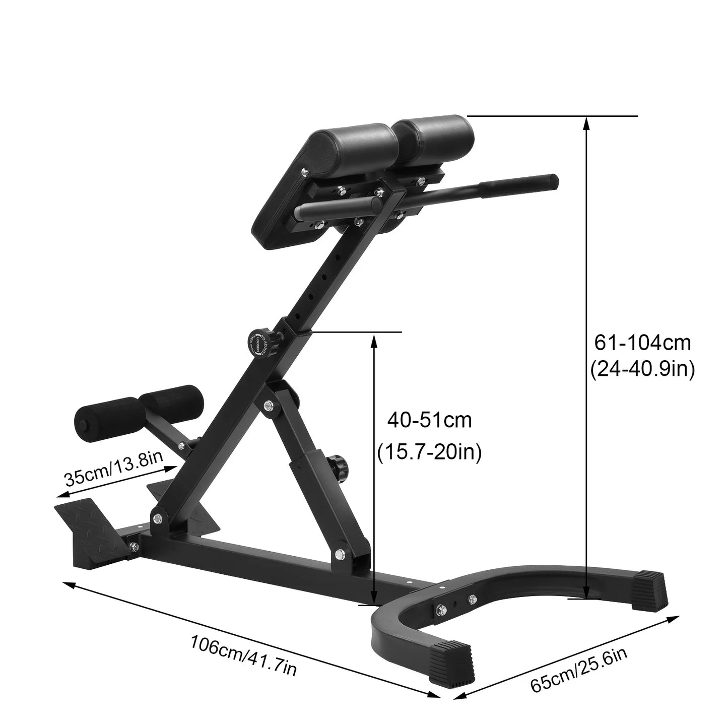 Multifunctional Roman Chair, Back Hyperextension Bench, Foldable Sit Up Bench for Ab Gluteal Muscle,