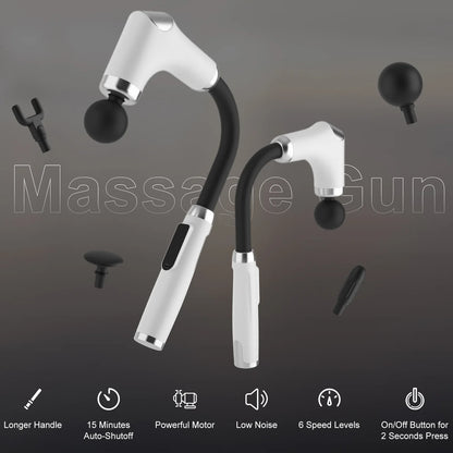 Rechargeable Long-Handle Massage Gun | 6 Speeds & 3 Modes