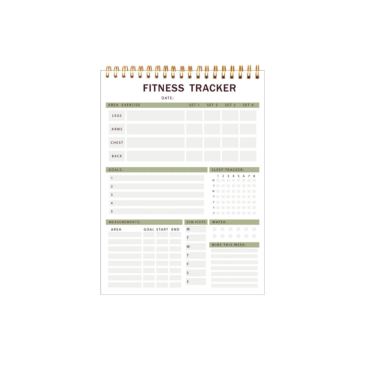 1pcs Fitness Planner Amazon Exercise Self Punch Card English Physical Activity Record Notebook