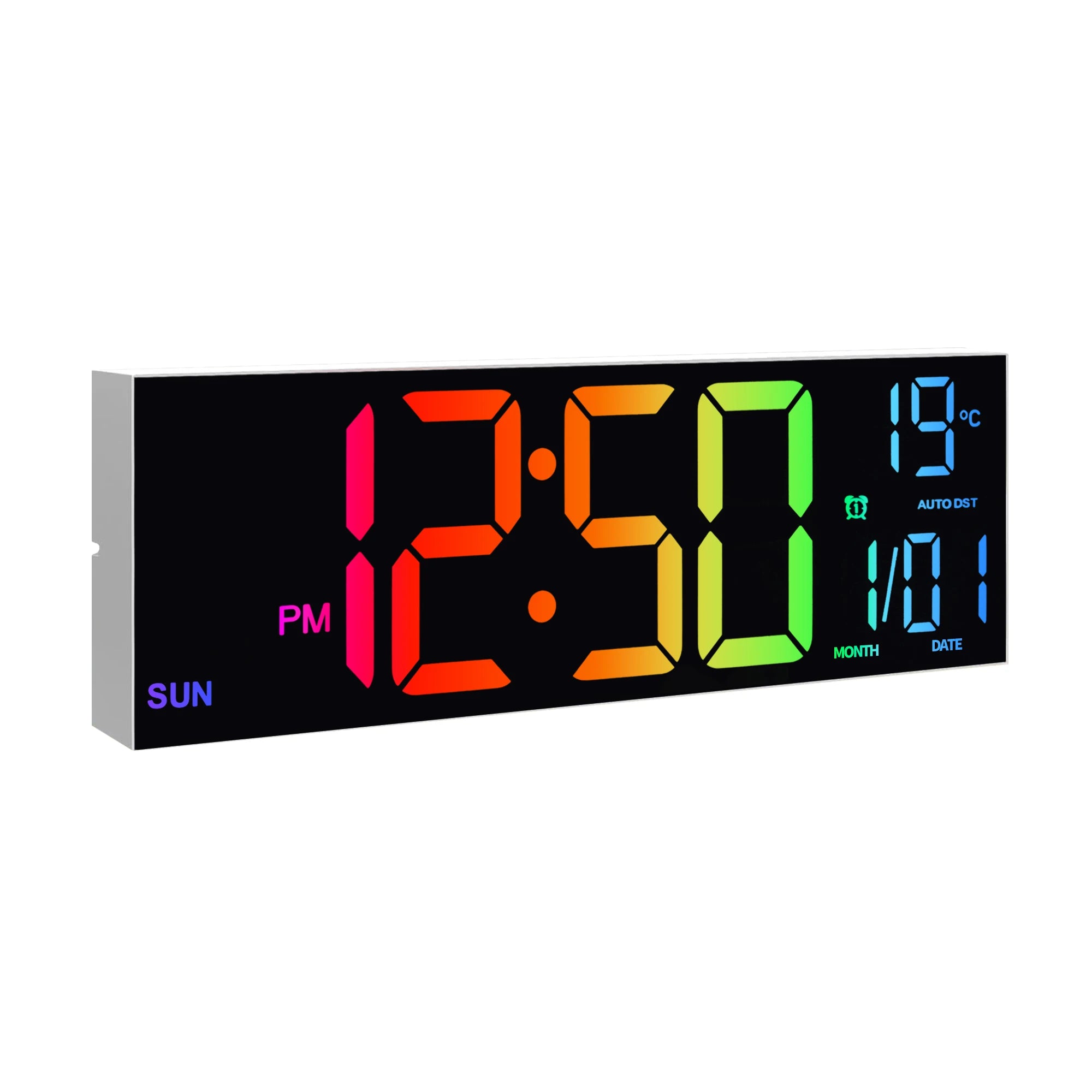 16" Large LED Digital Wall Clock | 8 RGB Colors with Remote – Wellness-Whirl