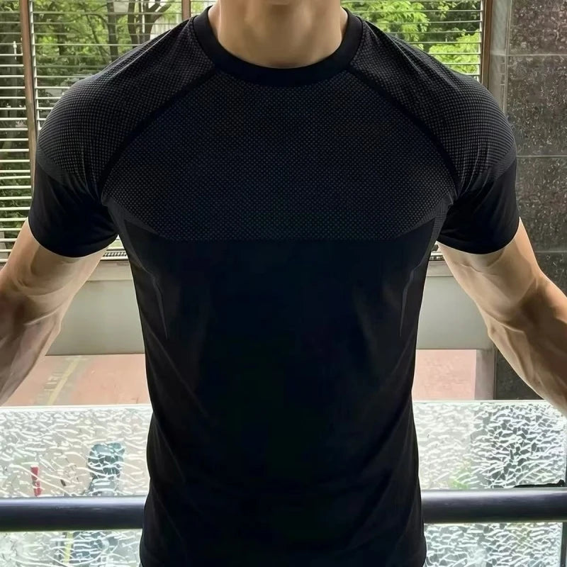 Men's Nylon 5.0 Muscle Compression Top Quick Dry Breathable High Elastic for Fitness Running Basketball Gym Training Summer