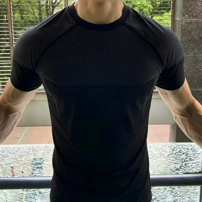 Men's Nylon 5.0 Muscle Compression Top Quick Dry Breathable High Elastic for Fitness Running Basketball Gym Training Summer