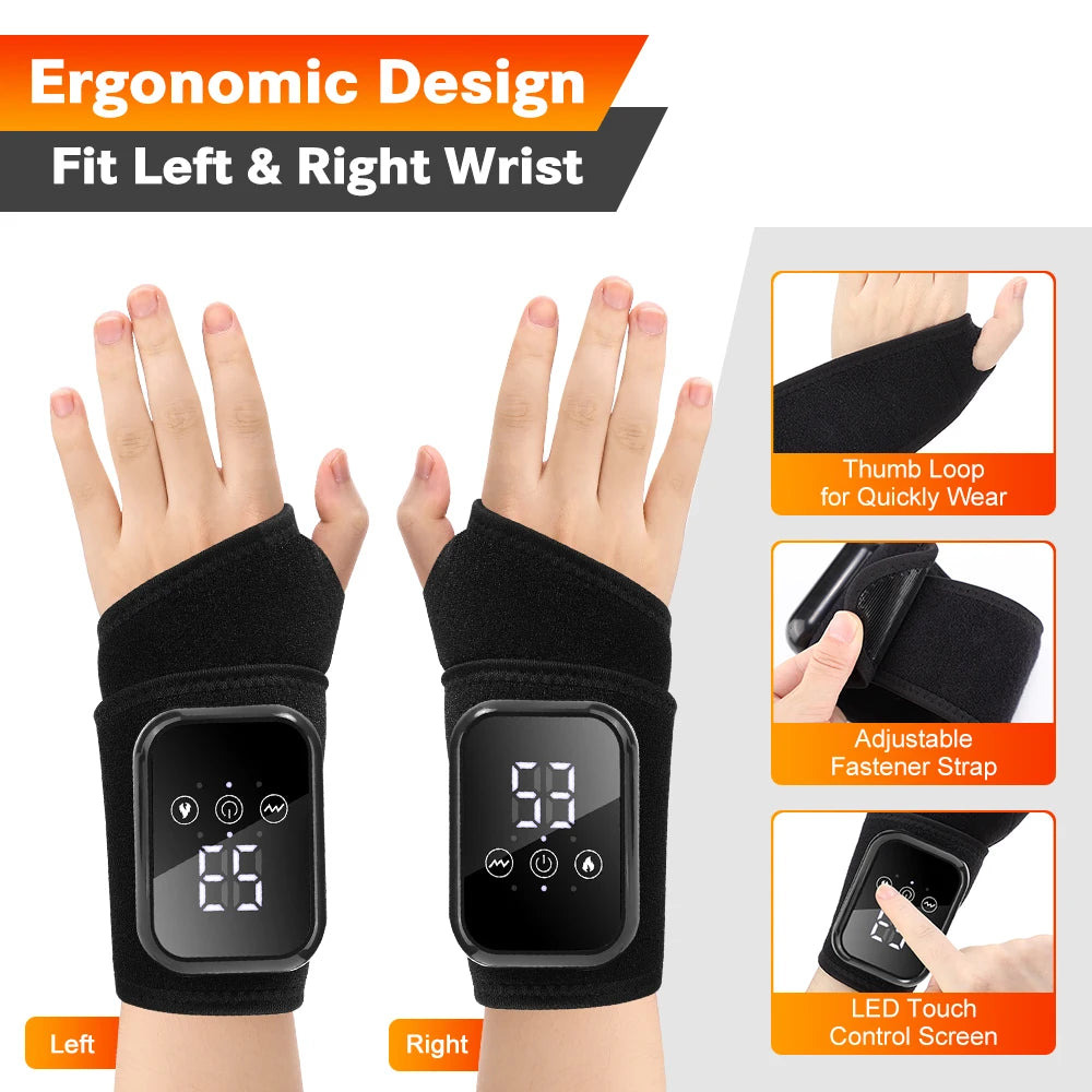 Electric Heating Wrist Massager , Relieves Tenosynovitis Carpal Tunnel Fatigue Relief