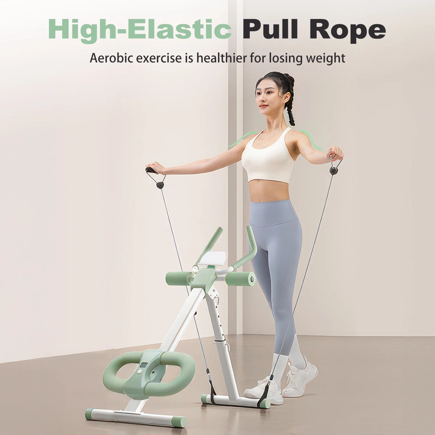 Ab Workout Machine Abdominal Adjustable Folding Crunch Trainer Core Machine Full Body  Equipment for Home Gym