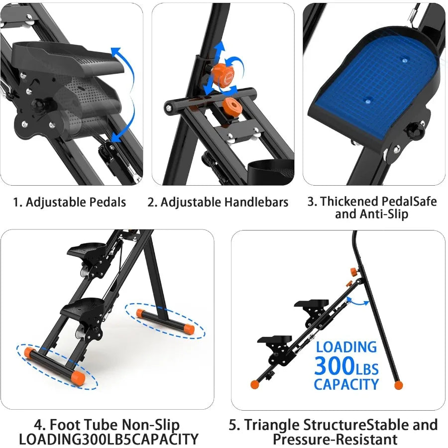 Stair Stepper for Home Folding Vertical Climber Workout Machine for FullBody Exercise Stair Stepper with Stable Frame Adjustabl