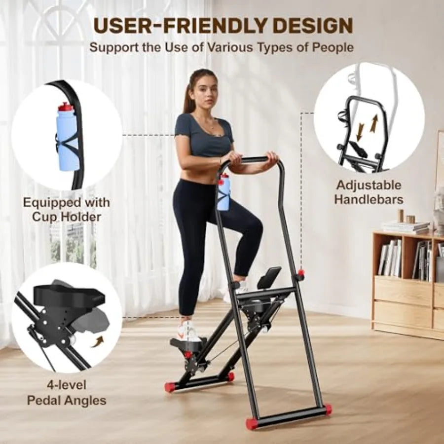 Stair Stepper for Home Gym Exercise, Compact Folding Cardio Stair Climber for Full-Body Workout