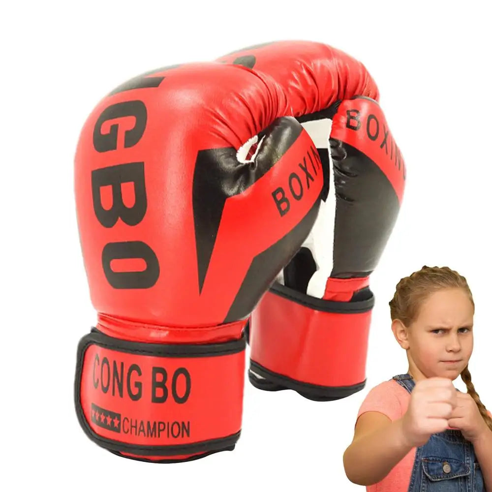 1 Pair Punching Training Workout Fight Exercise Mitts Kids Leather Boxing Gloves Kids Children Train Gym Glove Hand Protector
