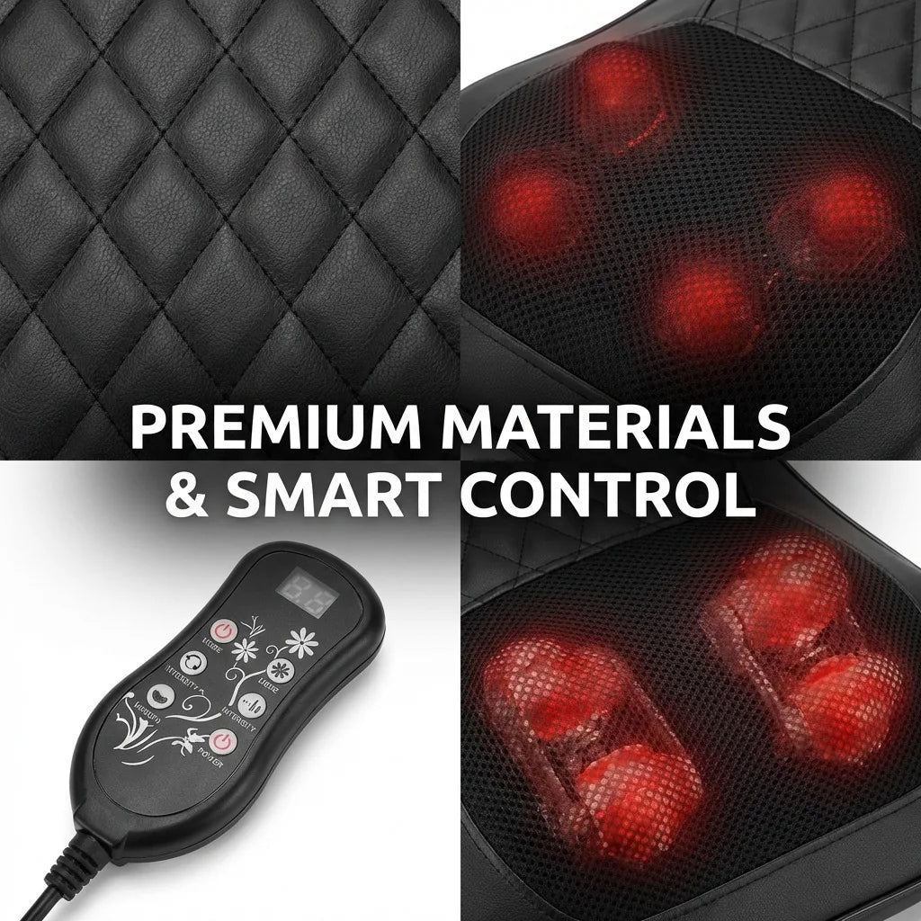 Electric Cervical Massager Waist Back Shoulder Neck Kneading Heated Deep Muscle Car and Home Use Massage Pillow Gift for Elders