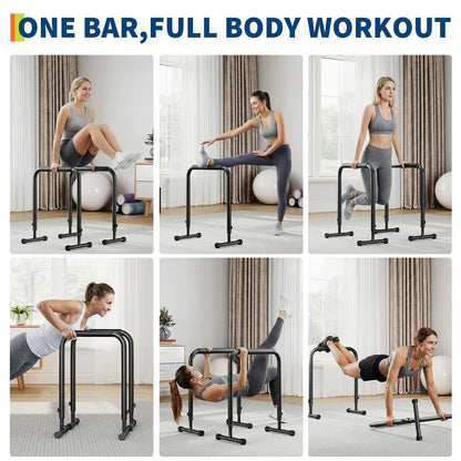 Adjustable Dip Bars with 3 Level Height 32 to 36 inch, 440 lbs Steel Parallel Push Up Stand, for Home Gym Strength Training