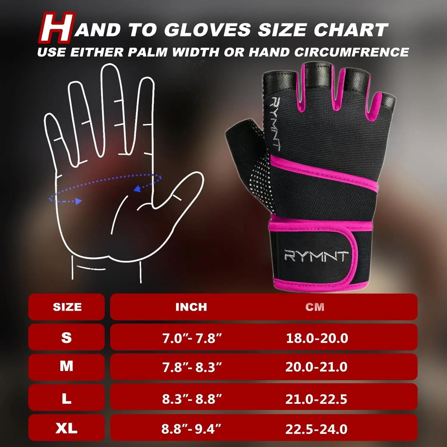 Workout Gloves with Wrist Support, Full Palm Protection for Gym Exercise and Weightlifting