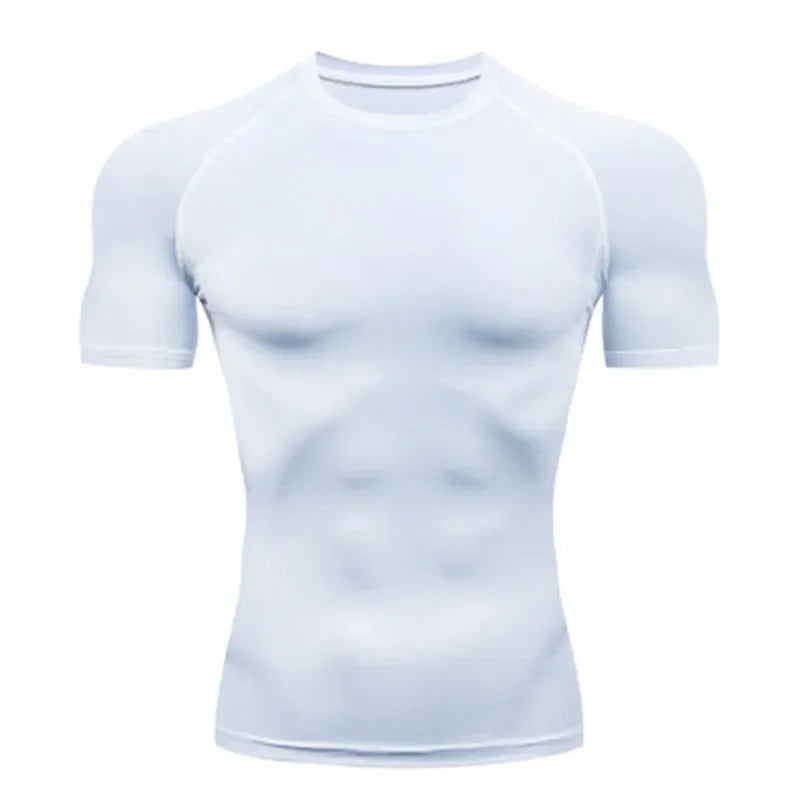 Men's Short Sleeve Compression Running T-Shirt | Gym & Athletic Fitness Tee – Wellness-Whirl