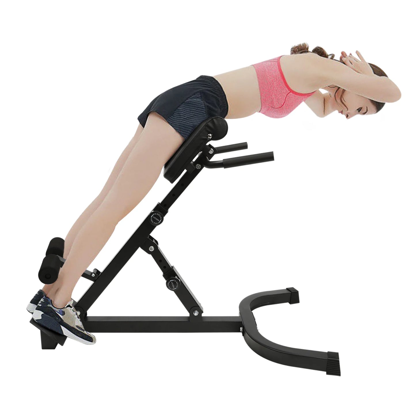 103*70*113 cm/ 40.55*27.55*44.48 in Black Home Fitness Workout Roman Chair Hyperextension Back Extension Bench Adjustable