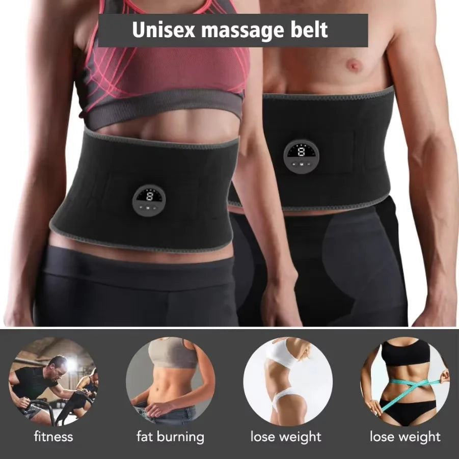 EMS Abdominal Muscle Trainer Belt | 6 Modes USB Rechargeable ABS Training – Wellness-Whirl
