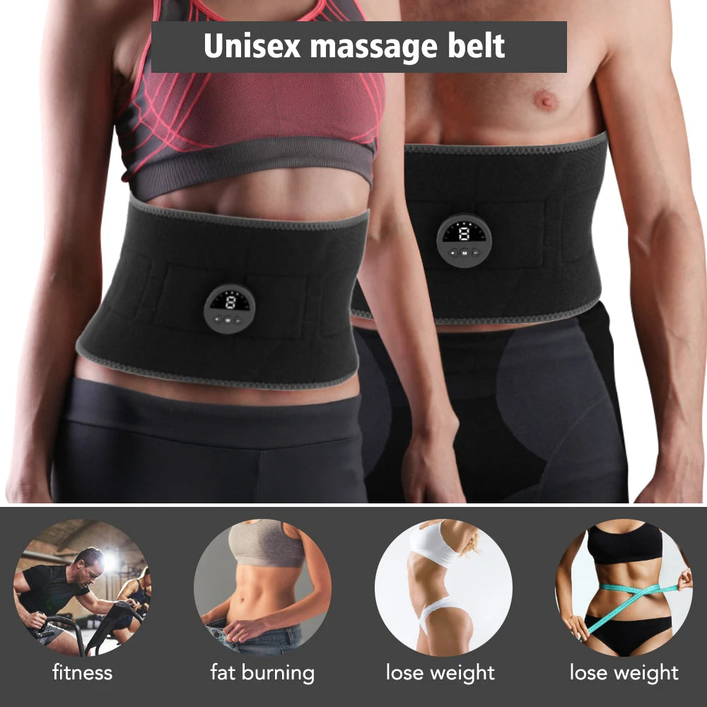 EMS Electric Muscle Stimulator Waist Fitness Vibrating Massage Belt Abdominal Muscle Trainer Weight Loss Slimming Massager